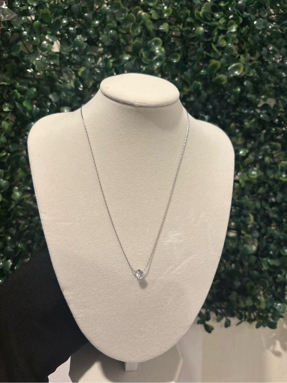 Sterling Silver Cubic Zirconia Pendant Necklace - White